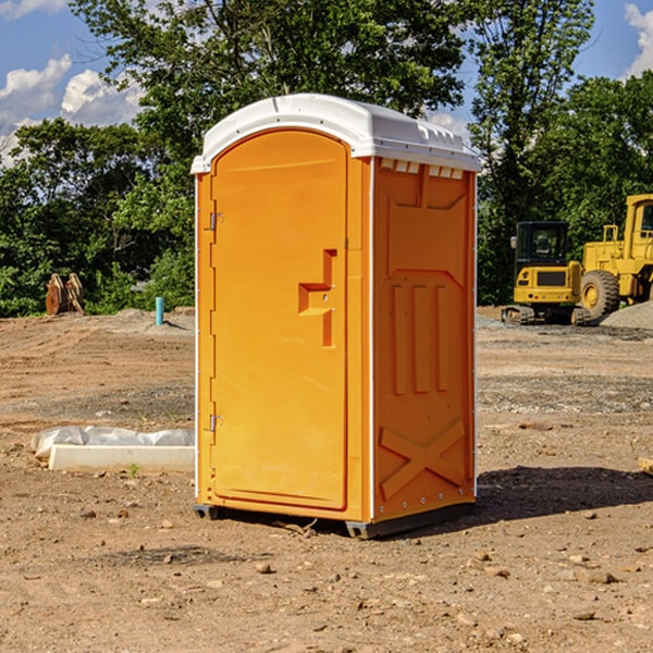 how often are the portable restrooms cleaned and serviced during a rental period in Jackson County Texas